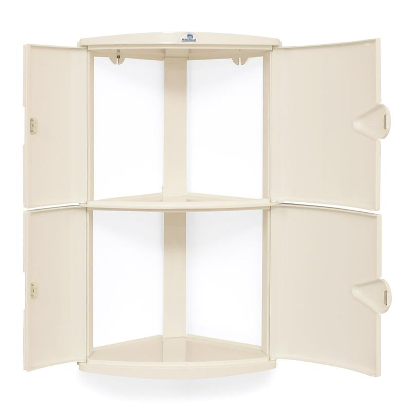 Nilkamal Blooms Plastic Wall Mount 2 Door Corner Cabinet | HOMEGENIC.