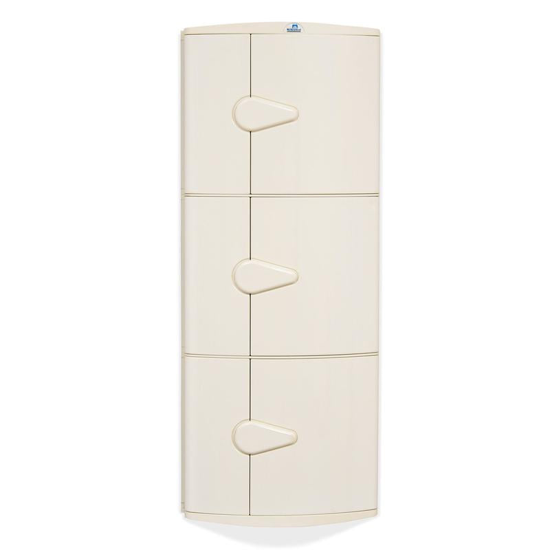 Nilkamal Blooms Plastic Wall Mount 3 Door Corner Cabinet | HOMEGENIC.