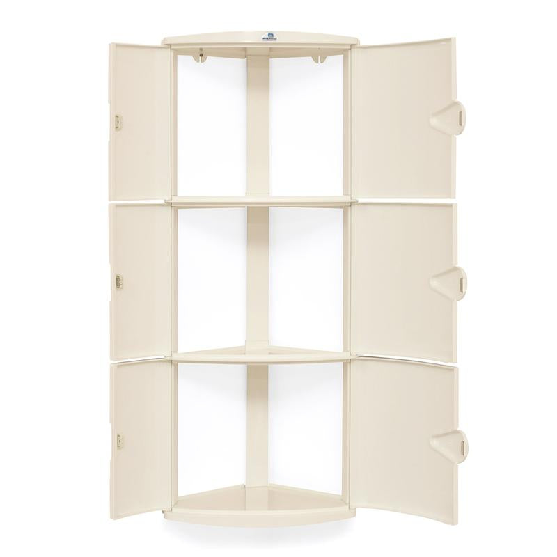 Nilkamal Blooms Plastic Wall Mount 3 Door Corner Cabinet | HOMEGENIC.