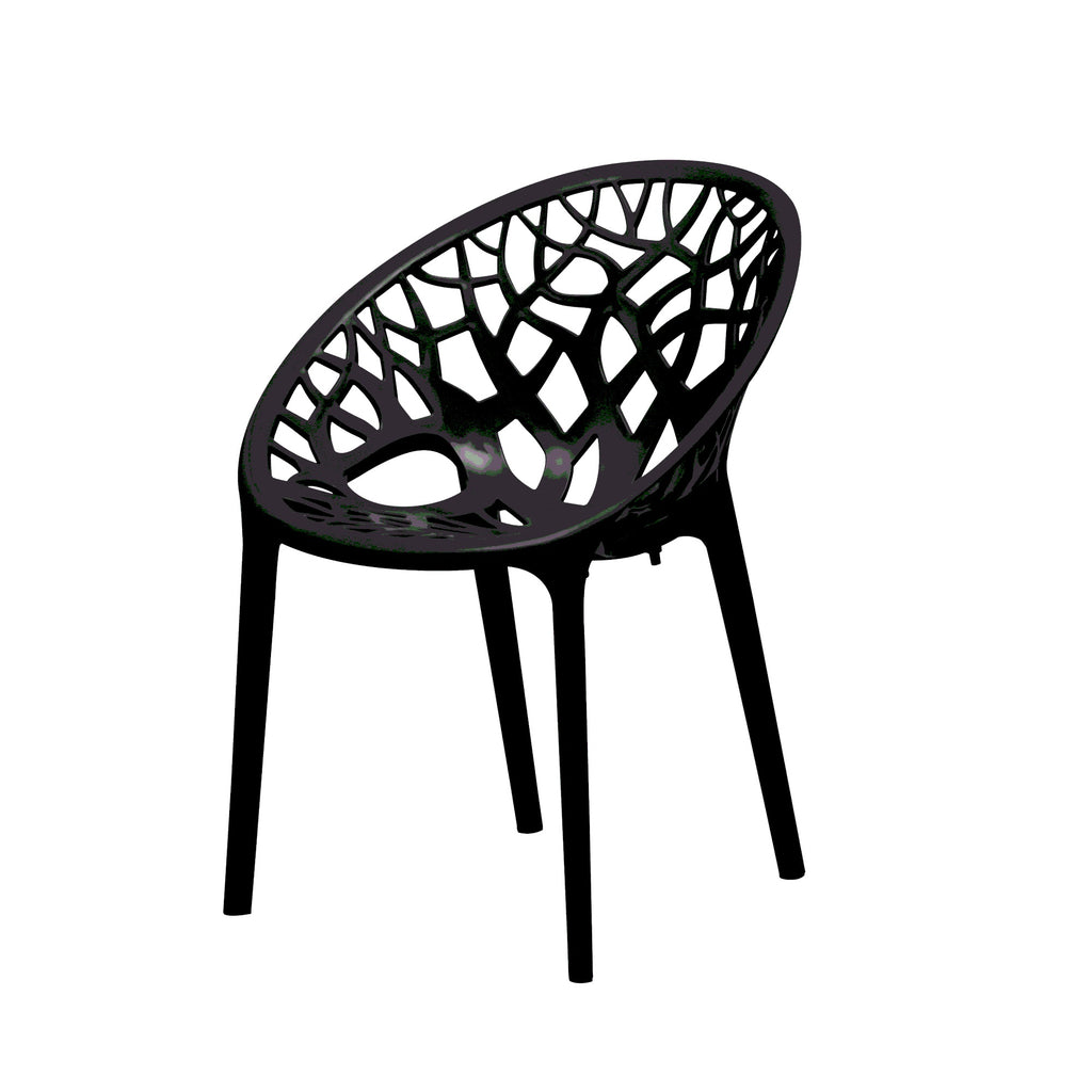 Nilkamal Crystal PP Chairs (Black Color) | HOMEGENIC.