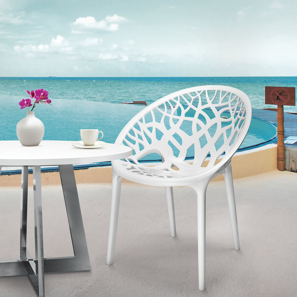 Nilkamal Crystal PP Chairs (White Color) | HOMEGENIC.