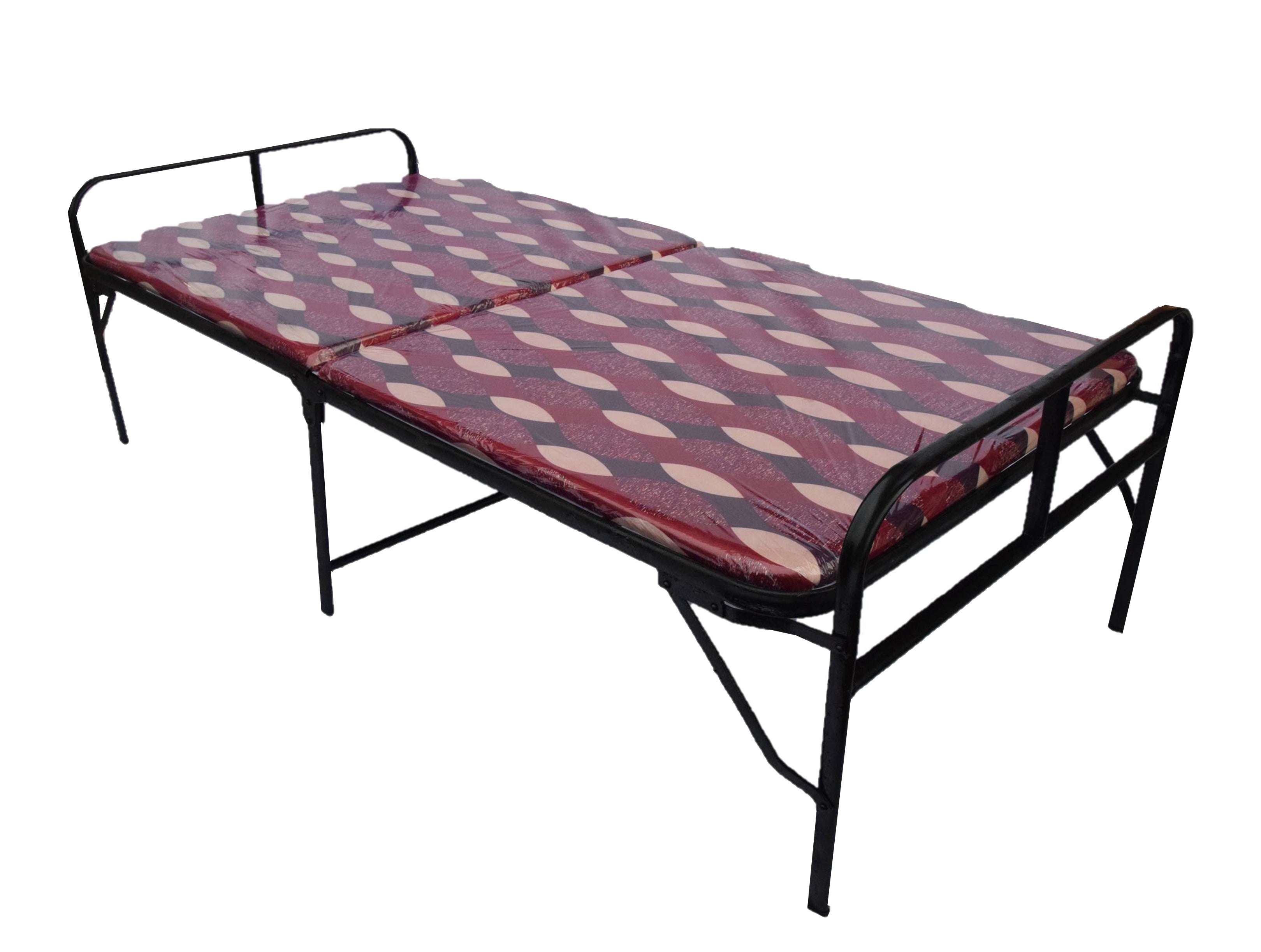 Smart Single Folding Cushioned Bed Multi color Fabric (6x3 feet) | HOMEGENIC.