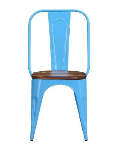 Replica Tolix Metal Bistro Dining Chair With Wood Top | HOMEGENIC.