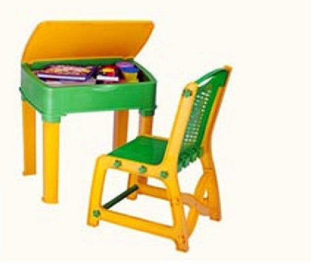 Nilkamal Apple Junior Study Table Set -Yellow And Green | HOMEGENIC.