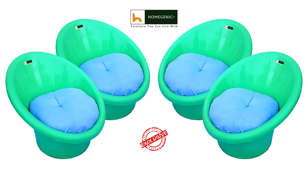 Nilkamal Tub Chair with Cushion- Set of 4 Chairs | HOMEGENIC.