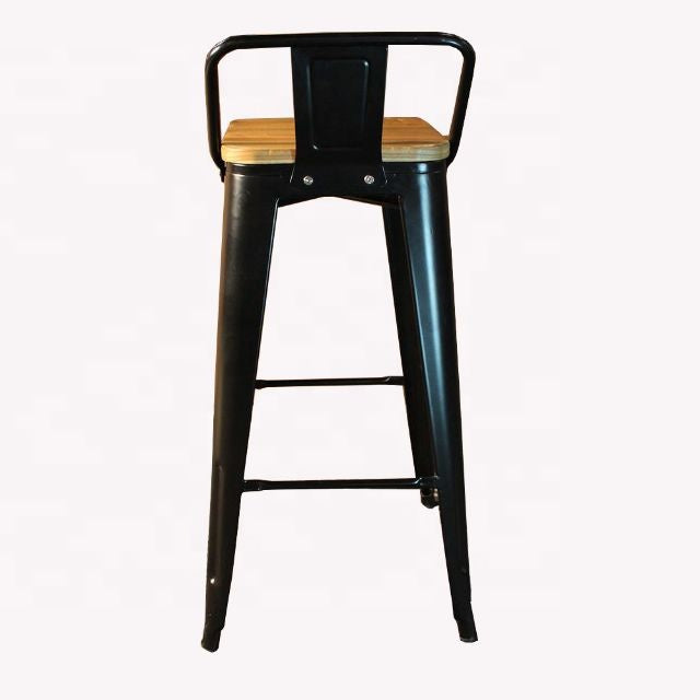 Torup Tolix Metal Bistro Bar Stool with Wood Seat- 30" | HOMEGENIC.