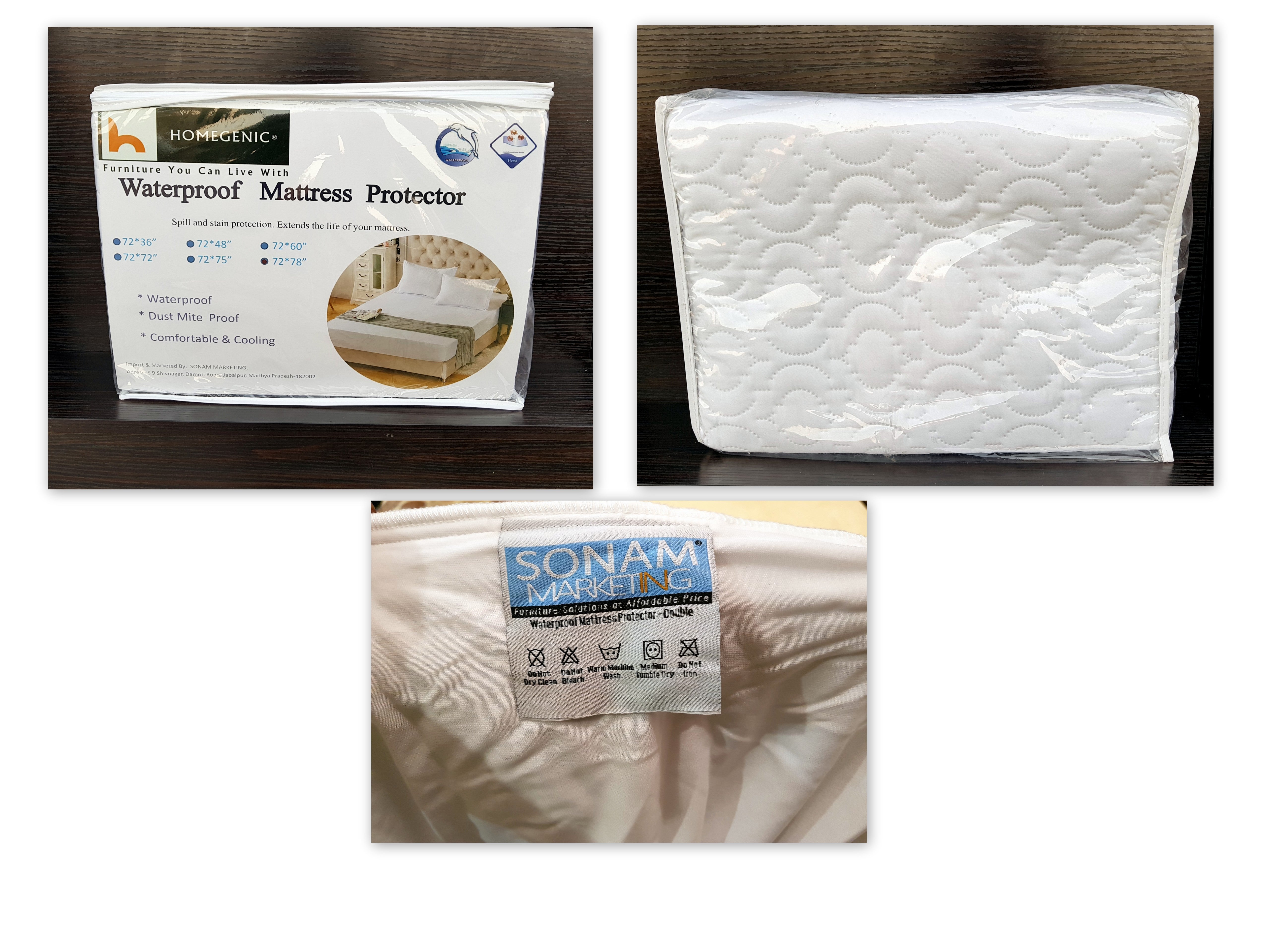 Homegenic Waterproof Mattress Protector (For Mattress size 72" x 72") | HOMEGENIC.