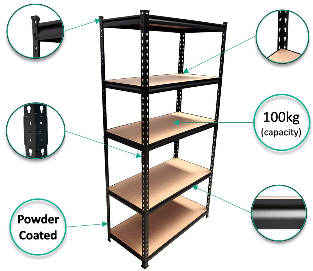 Homegenic Boltless Multi Purpose Adjustable Rack with Laminated Engineered Wood Shelves | HOMEGENIC.