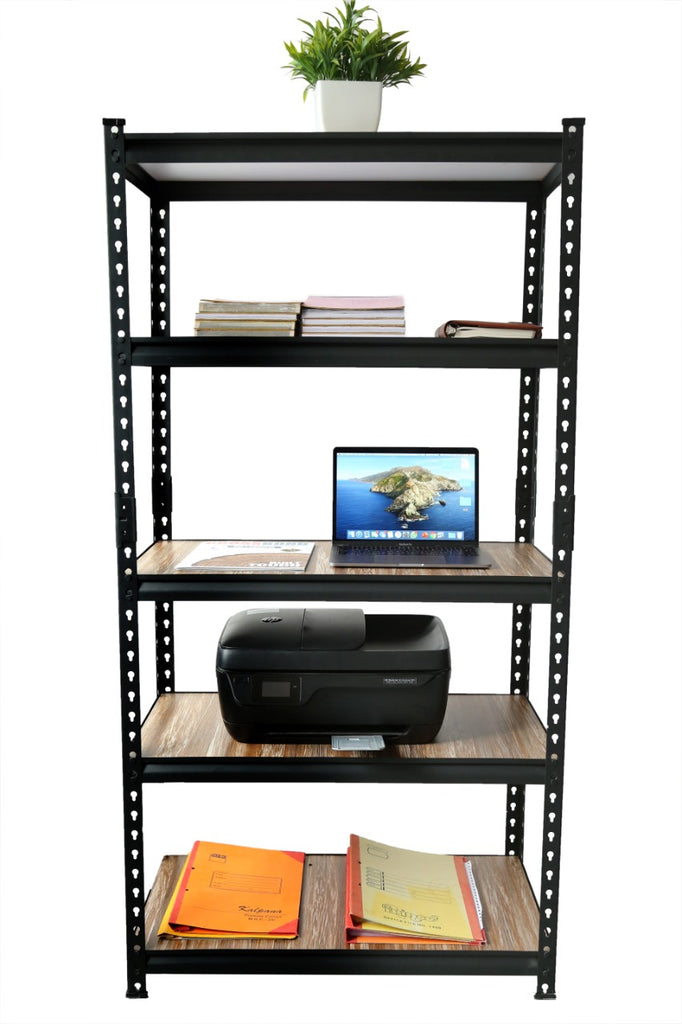 Homegenic Boltless Multi Purpose Adjustable Rack with Laminated Engineered Wood Shelves | HOMEGENIC.