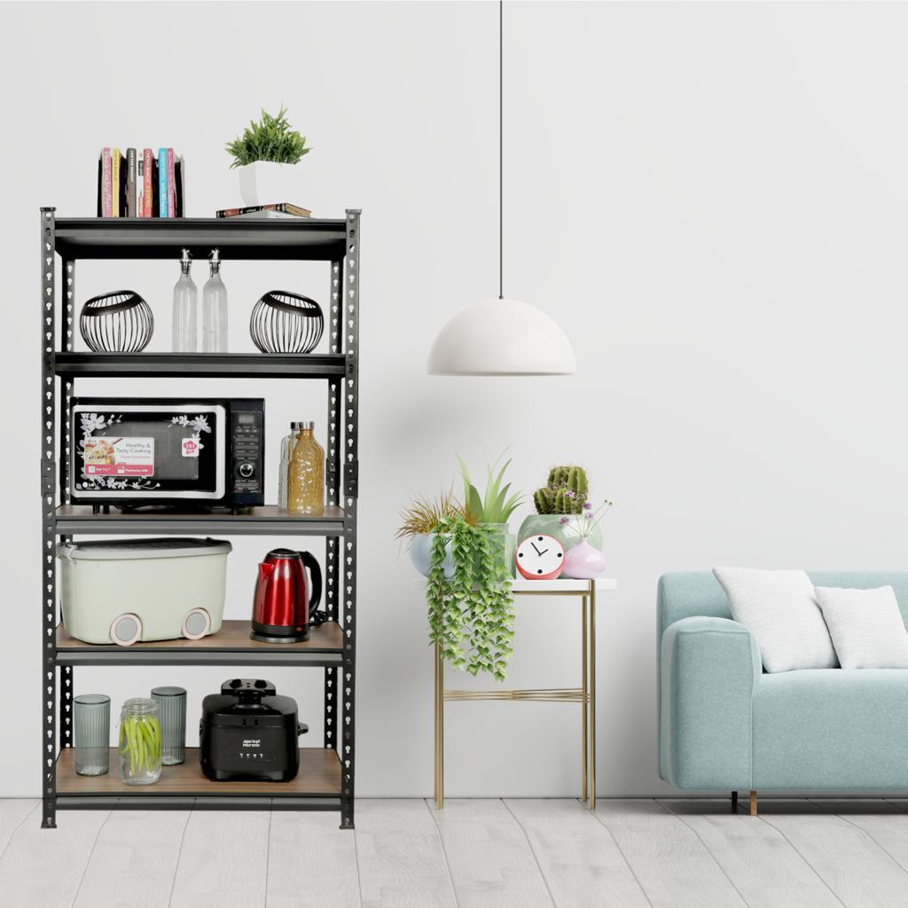 Homegenic Boltless Multi Purpose Adjustable Rack with Laminated Engineered Wood Shelves | HOMEGENIC.