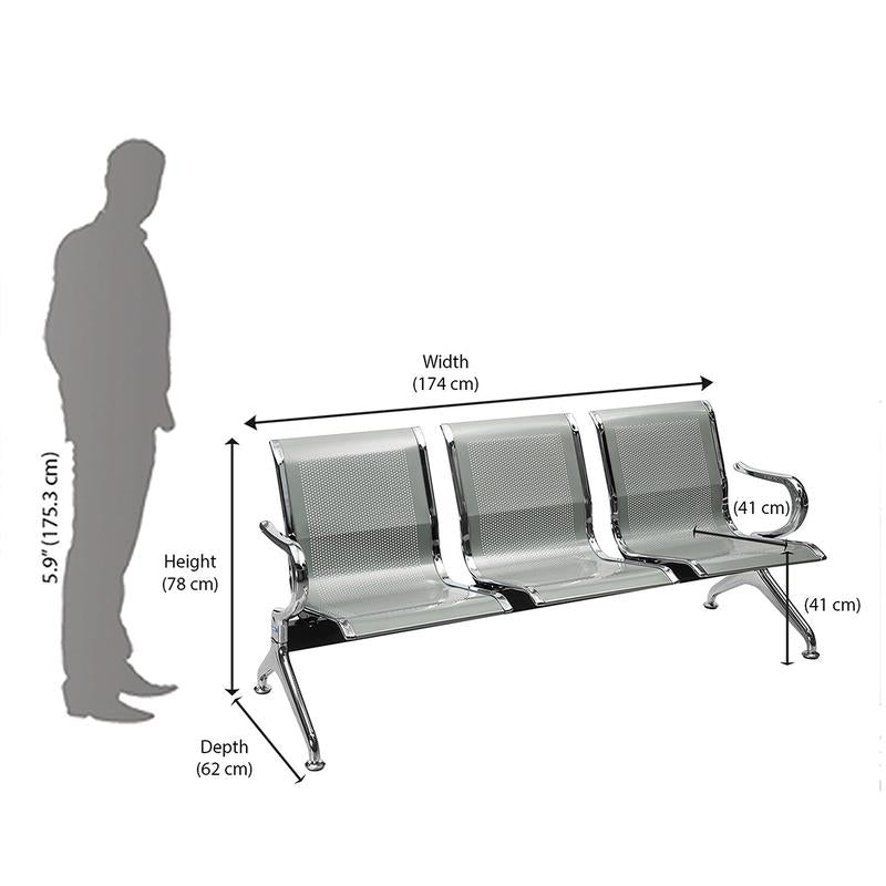 Nilkamal Italia 3 Seater Bench Reception Chair HOMEGENIC