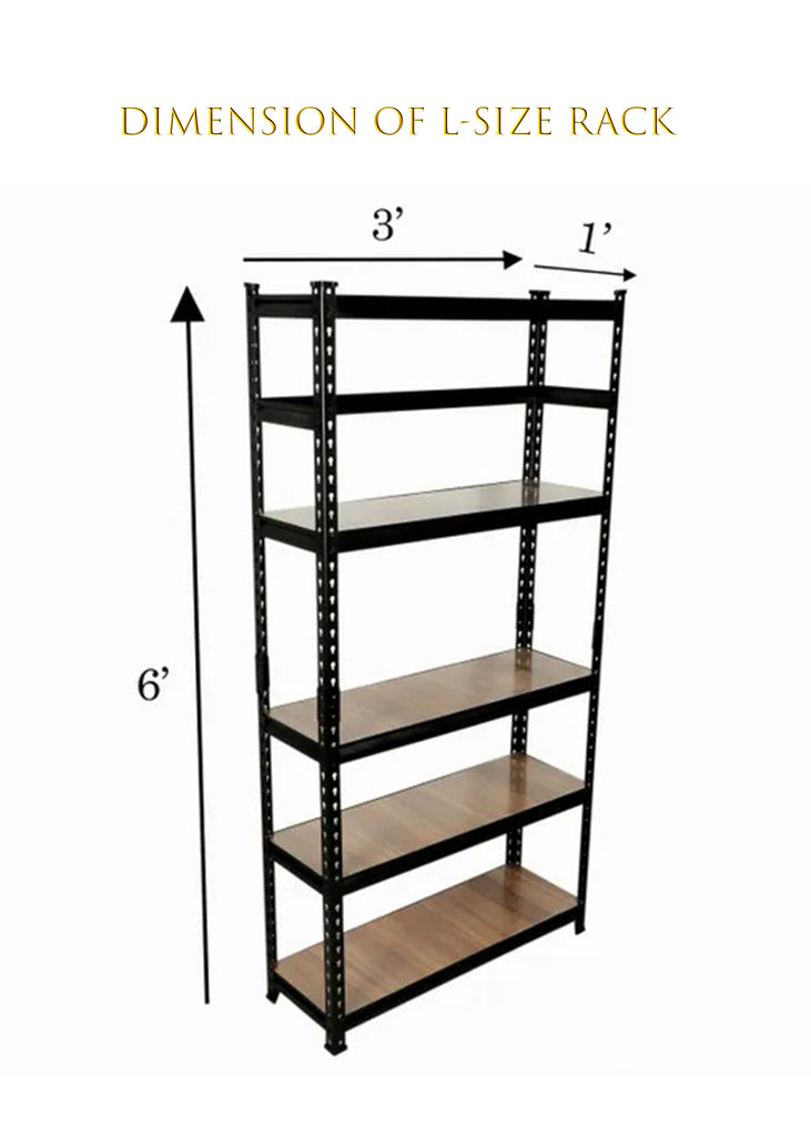 Homegenic Boltless Multi Purpose Adjustable Rack with Laminated Engineered Wood Shelves | HOMEGENIC.