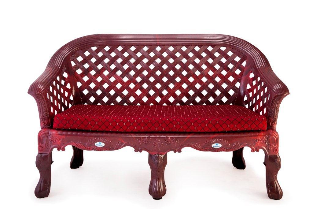 Nilkamal Luxura Sofa Set with cushions (Rose wood color) | HOMEGENIC.
