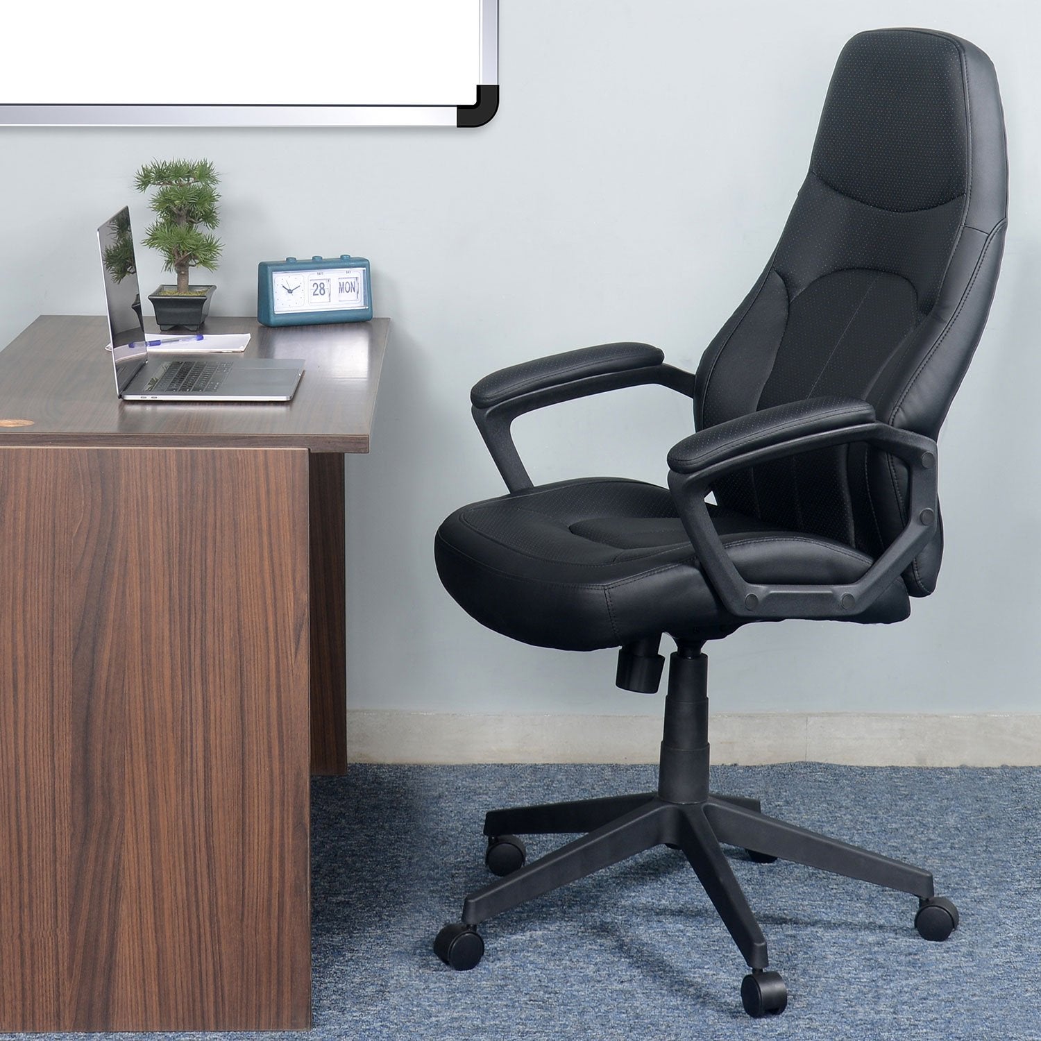 Nilkamal Luzo High Back Office Chair (Black) | HOMEGENIC.