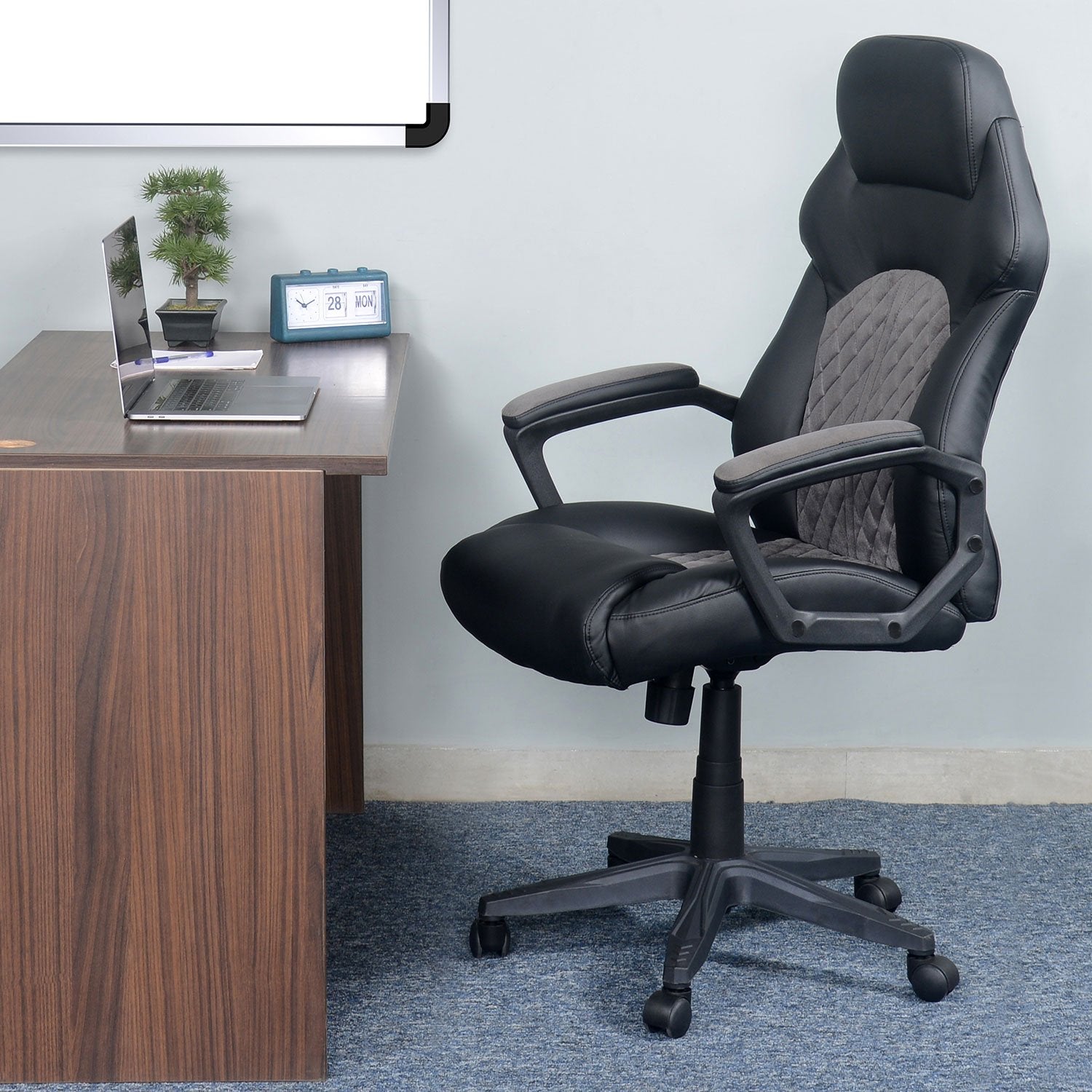 Nilkamal Lyon High Back Office Chair (Black) | HOMEGENIC.