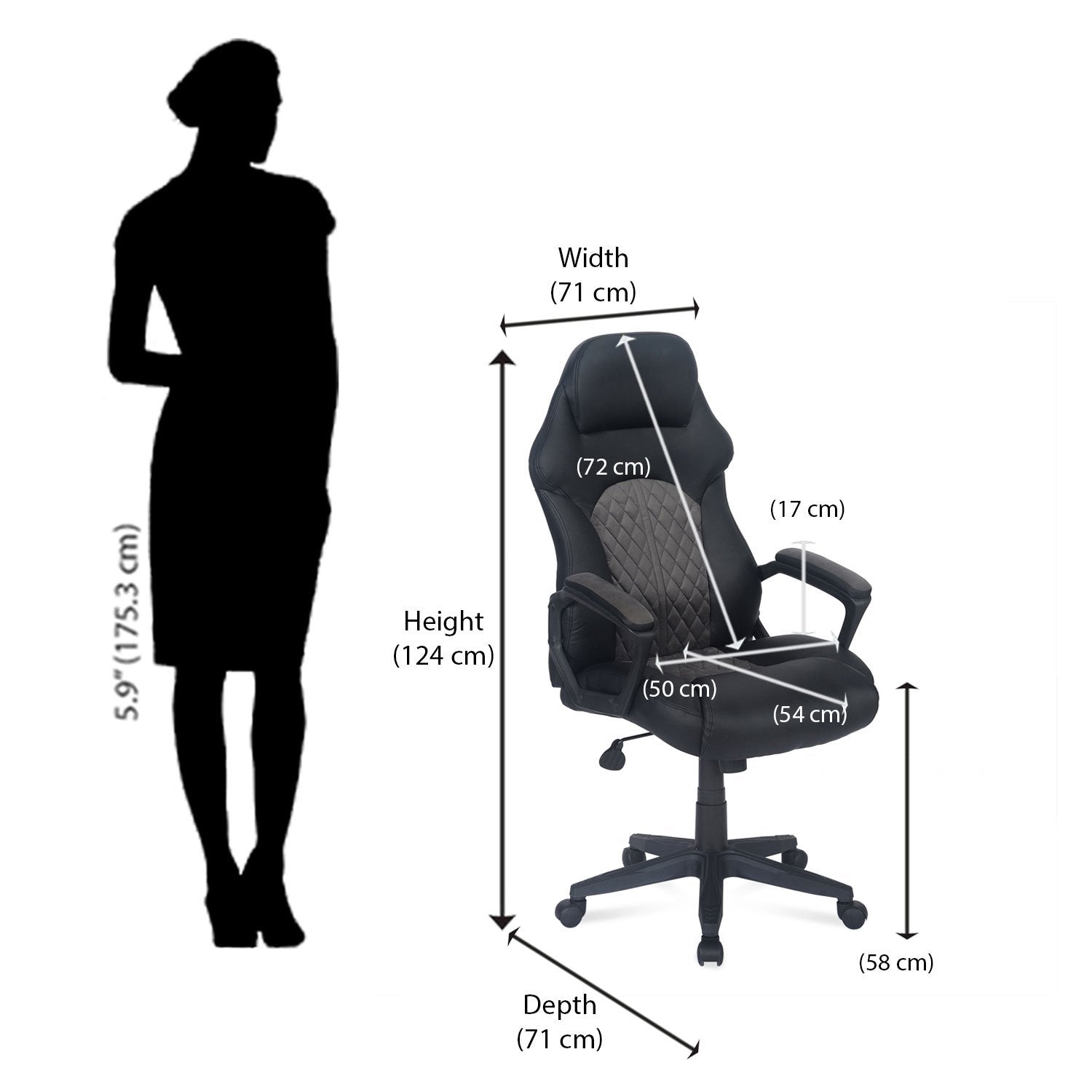 Nilkamal Lyon High Back Office Chair (Black) | HOMEGENIC.
