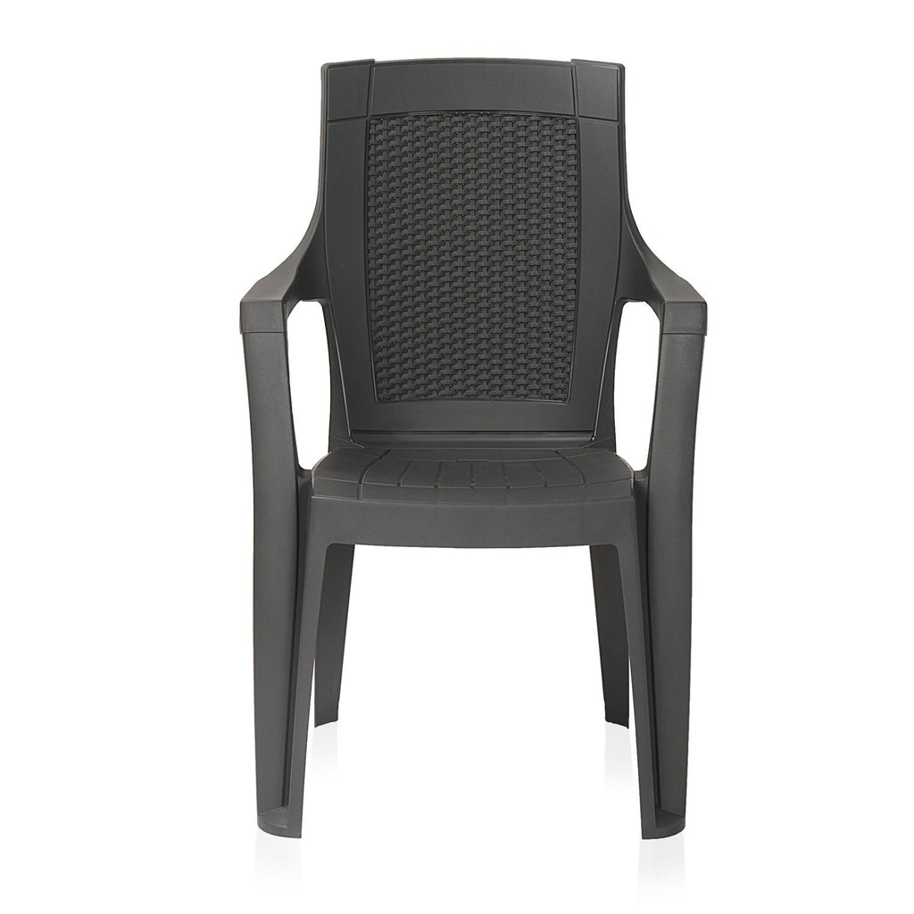 Nilkamal Mystique High Back Chair with Arm (Charcoal Grey) | HOMEGENIC.