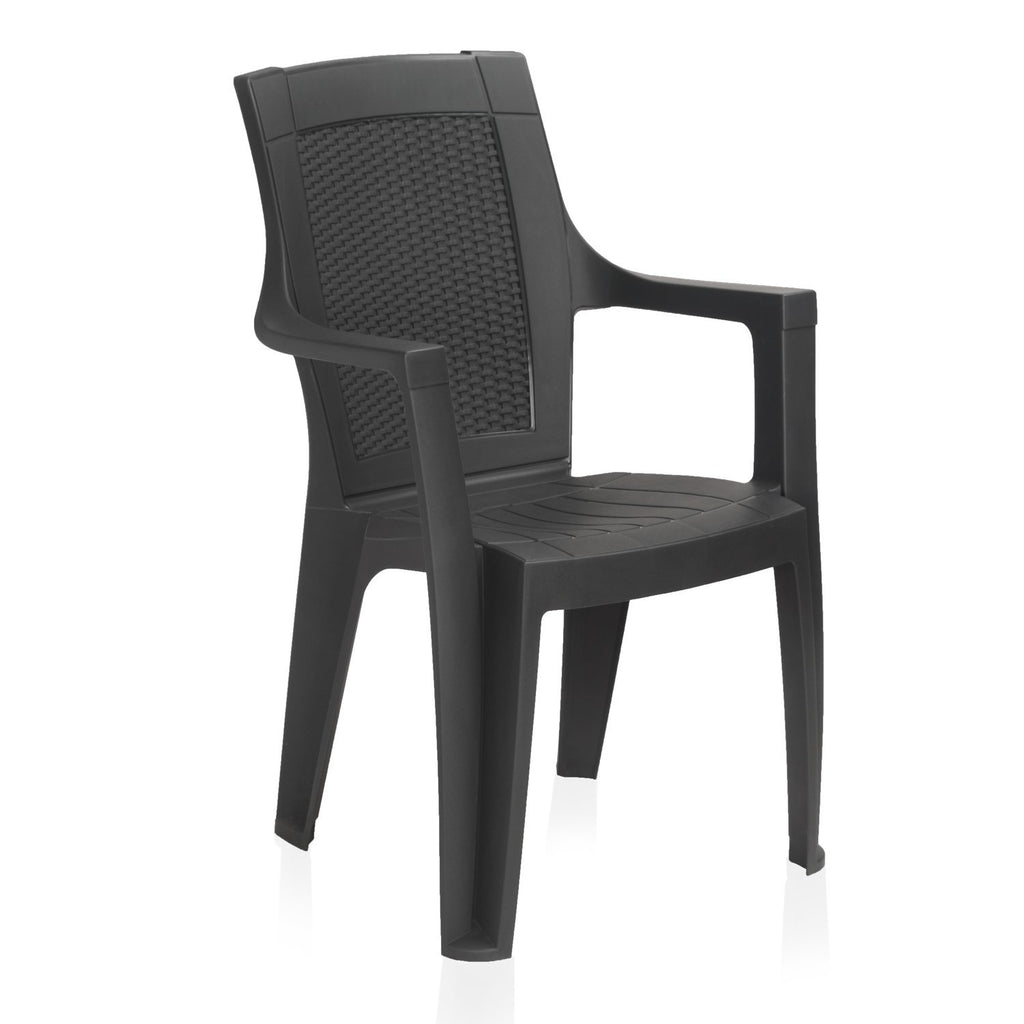 Nilkamal Mystique High Back Chair with Arm (Charcoal Grey) | HOMEGENIC.