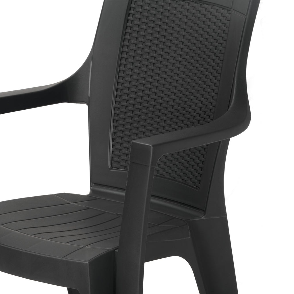 Nilkamal Mystique High Back Chair with Arm (Charcoal Grey) | HOMEGENIC.
