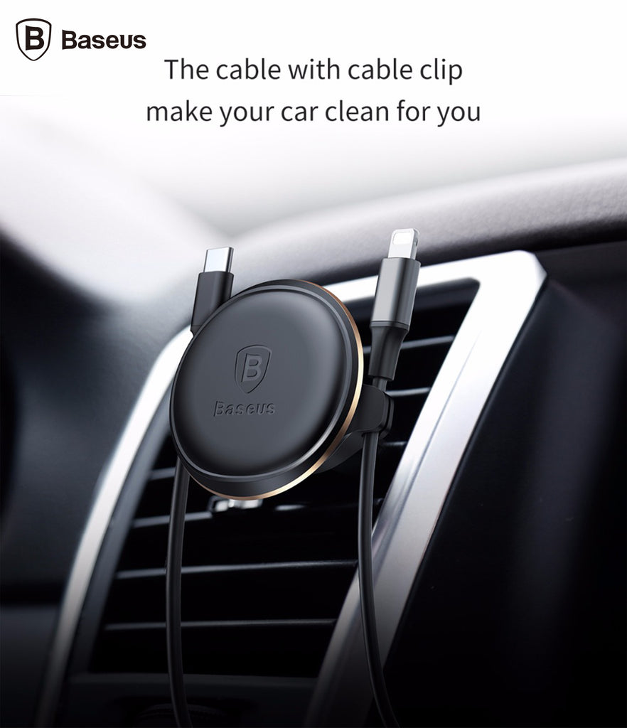 Baseus Magnetic Car Mobile holder with cable clip 360 Rotate | HOMEGENIC.