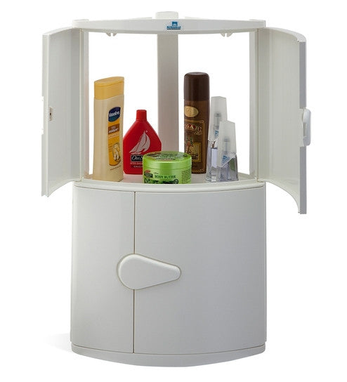 Nilkamal 2 Door Plastic Storage Corner Cabinet Maroon HOMEGENIC
