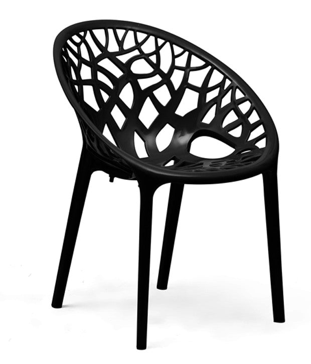 Nilkamal Crystal PP Chairs (Black Color) | HOMEGENIC.