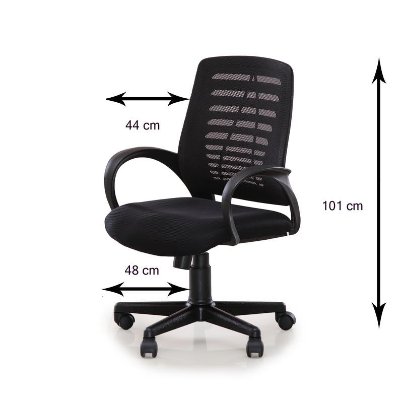 Nilkamal Elantra Mid Back Chair (Black) | HOMEGENIC.