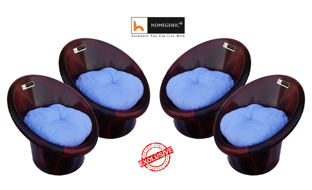 Nilkamal Tub Chair with Cushion- Set of 4 Chairs | HOMEGENIC.