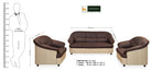 Nilkamal Full Leatherite Knight Sofa Set 3+1+1 (Brown & Cream) Without Coffee Table | HOMEGENIC.