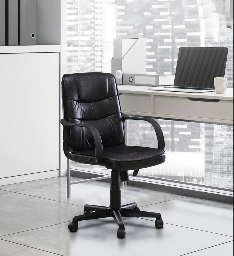 Nilkamal Slovenia Mid Back Office Chair (Black) | HOMEGENIC.