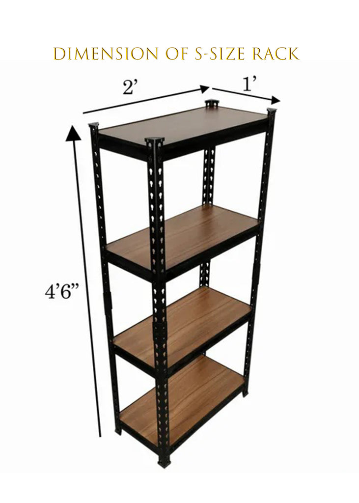 Homegenic Boltless Multi Purpose Adjustable Rack with Laminated Engineered Wood Shelves | HOMEGENIC.