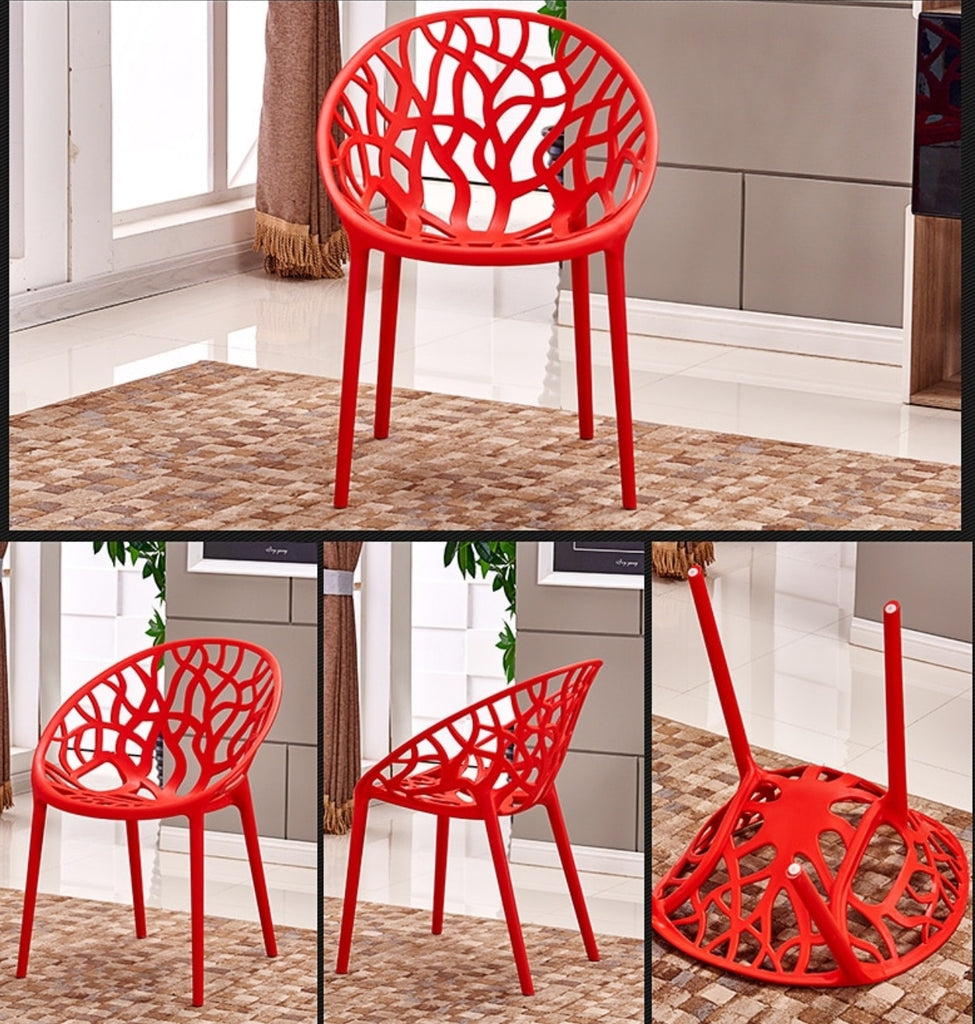 Nilkamal Crystal PP Chairs (Red Color) | HOMEGENIC.