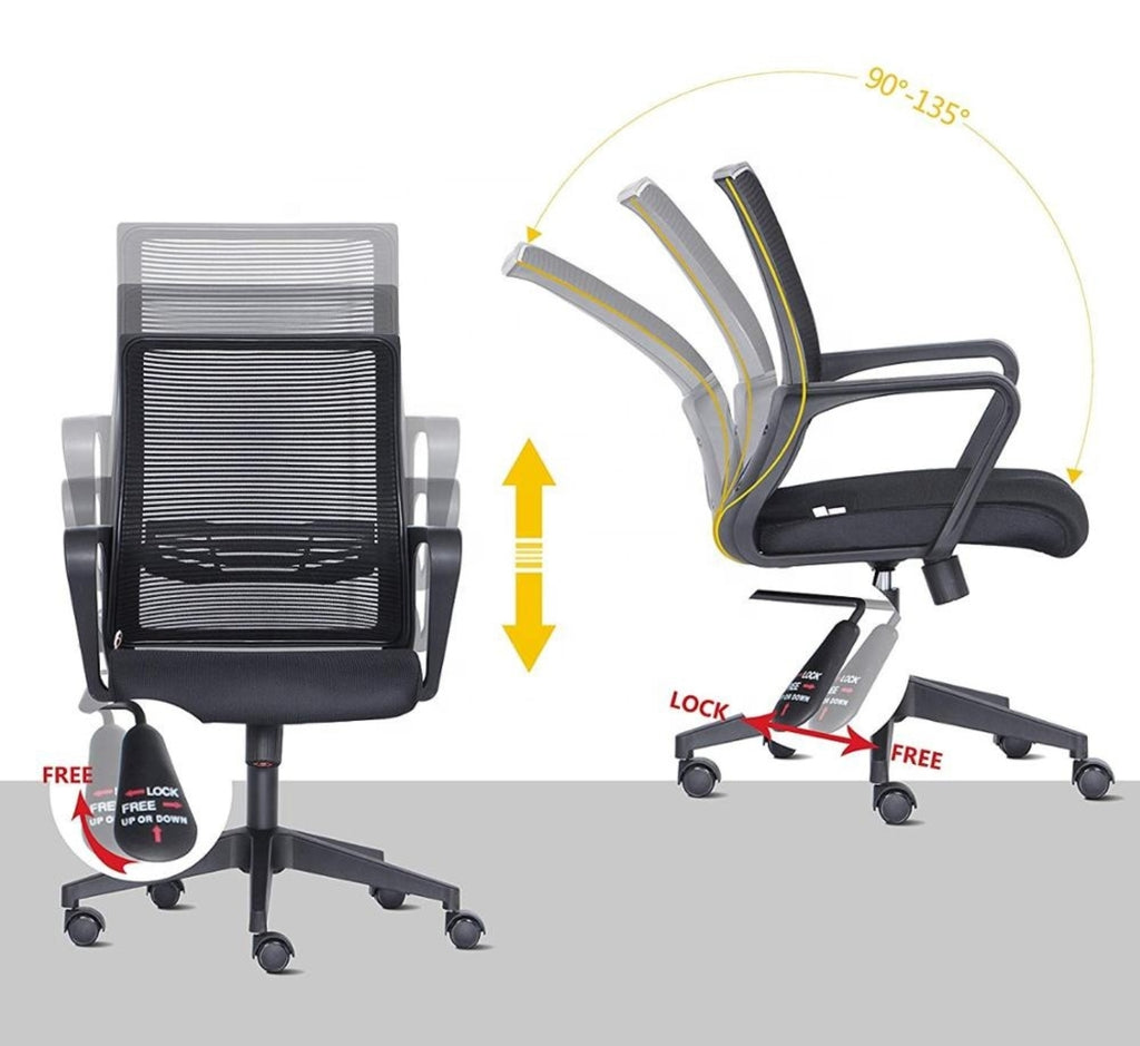Acme Elantra Mid Back Mesh Office Chair 1210 (Black) | HOMEGENIC.