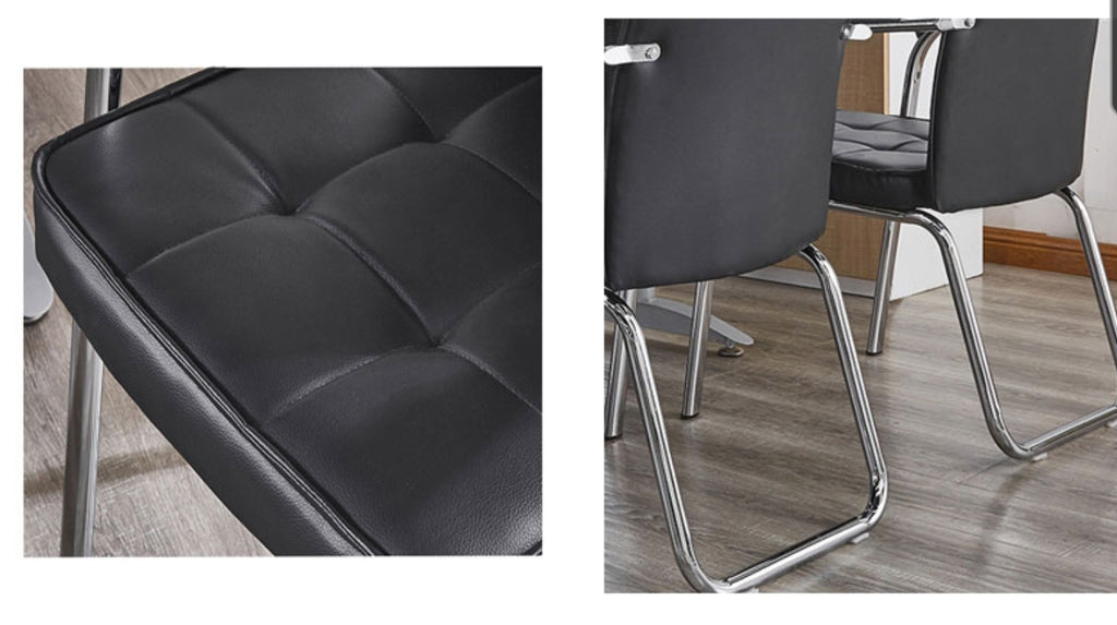 Homegenic Leatherette Office Visitor Chair (Two Plair Square) Black Color | HOMEGENIC.