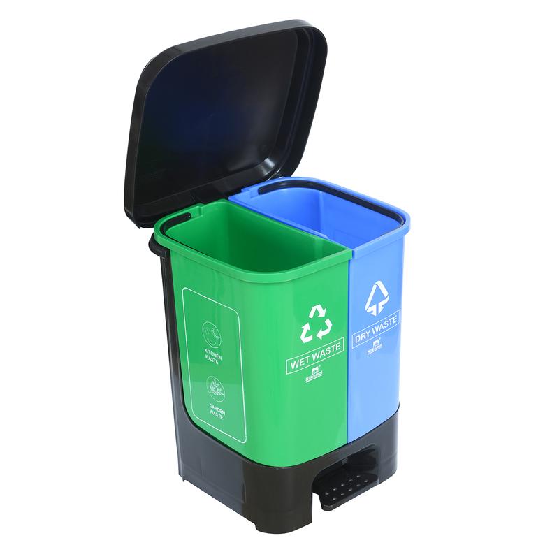 Nilkamal Twin Color Dustbin for Home, Kitchen, Restaurant Blue and Green 10 Ltr | HOMEGENIC.