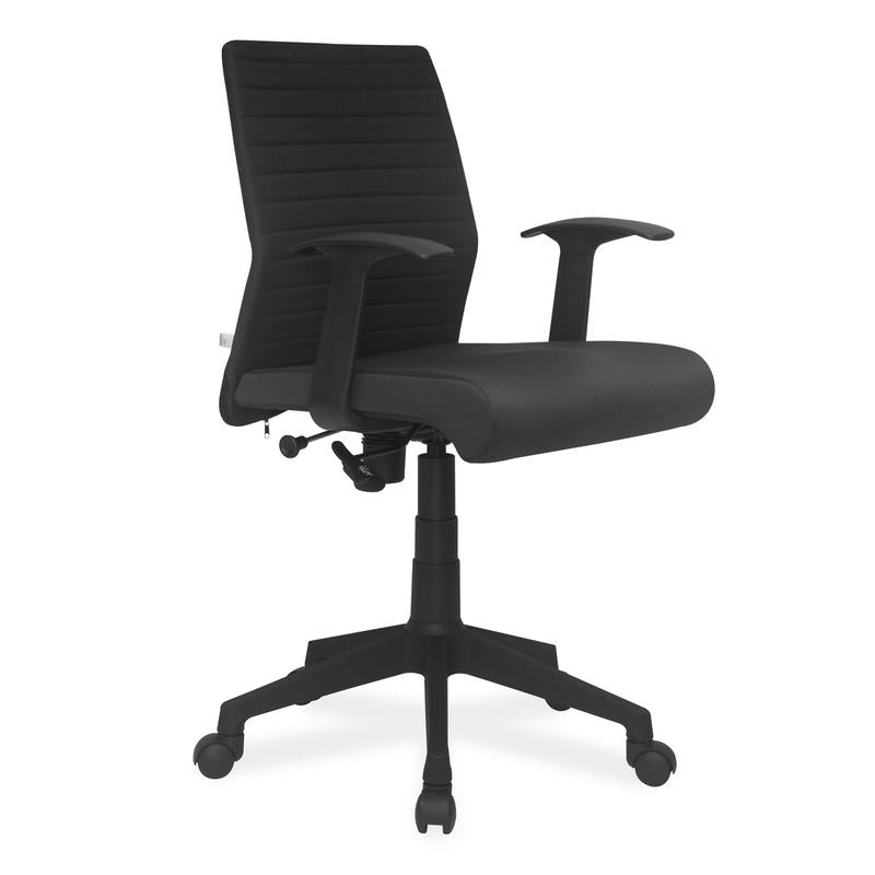 Nilkamal Thames Low Back Fabric Chair (Black) | HOMEGENIC.