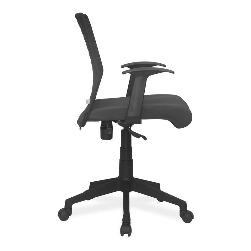 Nilkamal Thames Low Back Fabric Chair (Black) | HOMEGENIC.