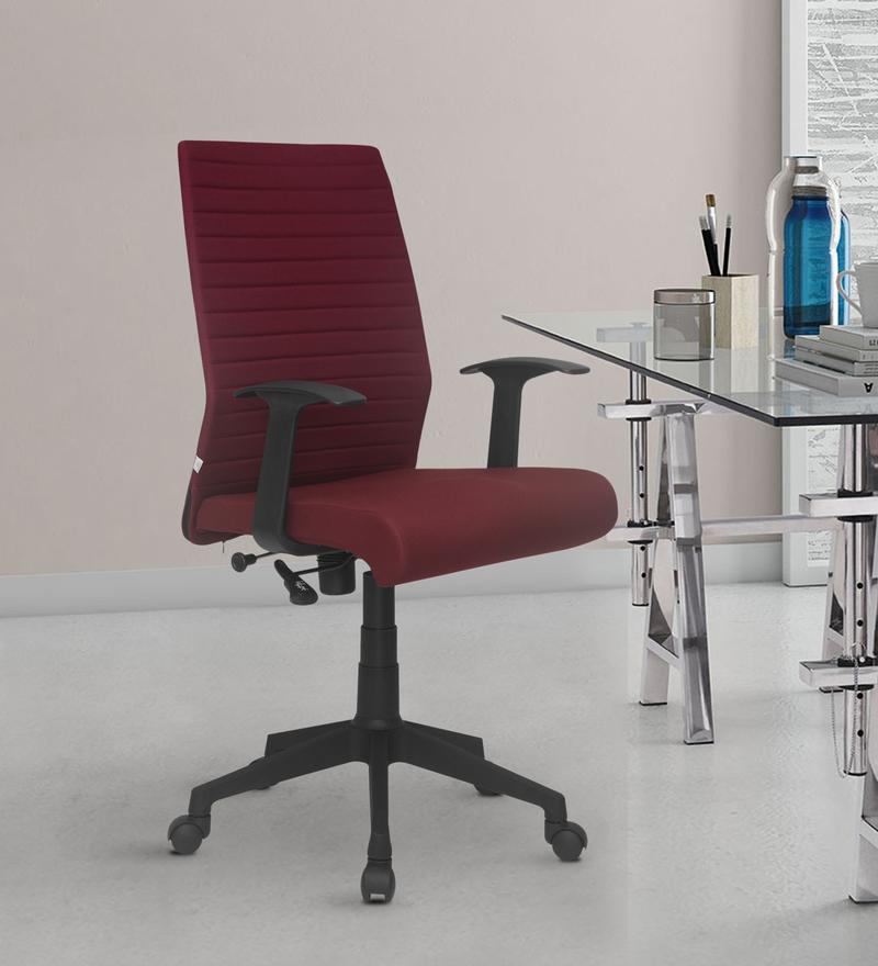 Nilkamal Thames Mid Back Fabric Chair with Laptop Stand Complimentary | HOMEGENIC.