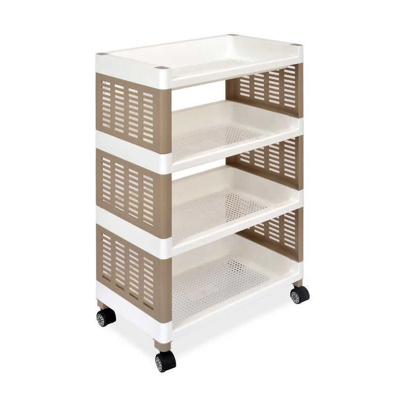 Nilkamal Trolley 25 (Milky White/Taupe Plaza) | HOMEGENIC.