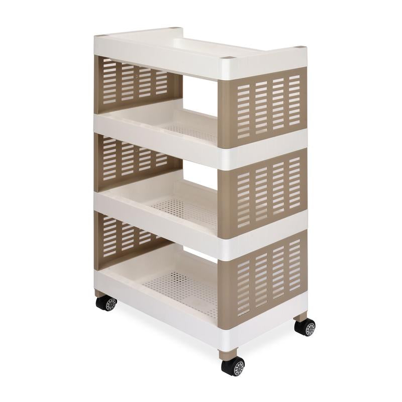 Nilkamal Trolley 25 (Milky White/Taupe Plaza) | HOMEGENIC.