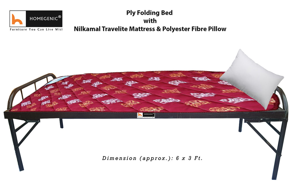 Smart Folding Bed with Mattress & Pillow (6x3 feet) | HOMEGENIC.