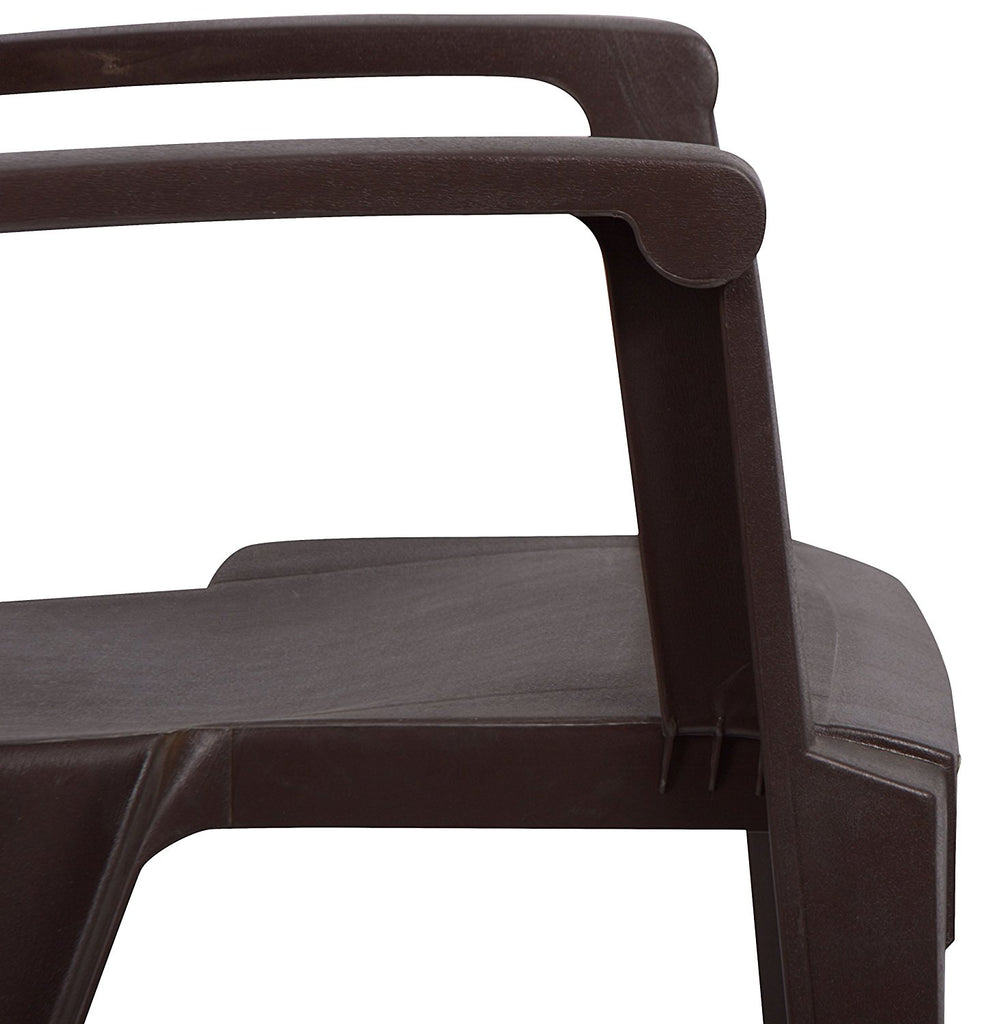 Nilkamal Rogue Coffee Table Set with Glass and 4 Vogue Chair (Weather Brown) | HOMEGENIC.