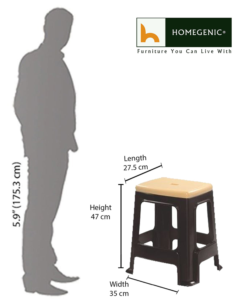 Nilkamal Plastic Stool STL23 Duo Color | HOMEGENIC.