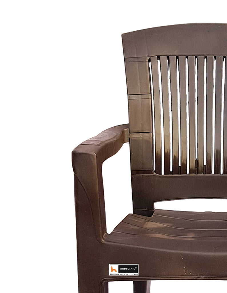 Choice Jaguar Plastic Chair (Weather Brown) Long Back Support | HOMEGENIC.