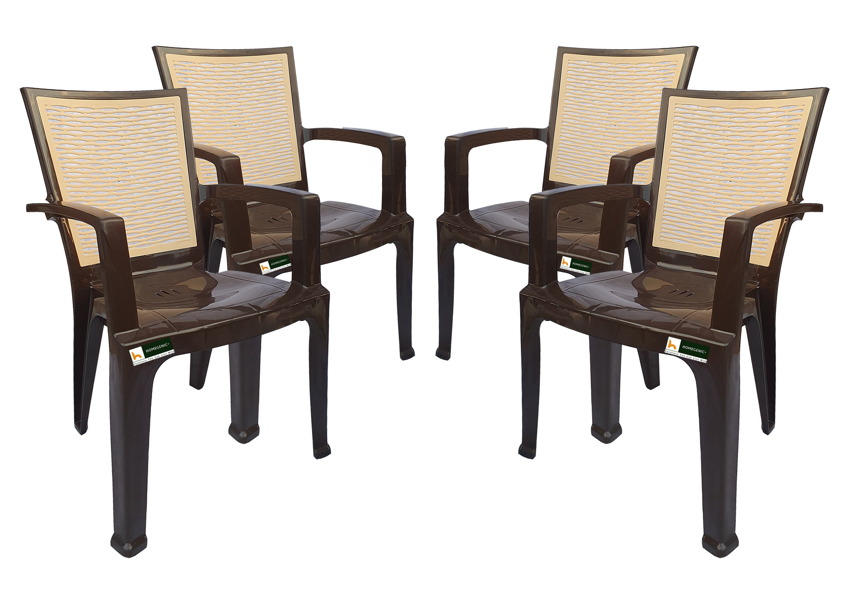 Homegenic River Plastic High Back Chair (Super Glossy Finish) | HOMEGENIC.