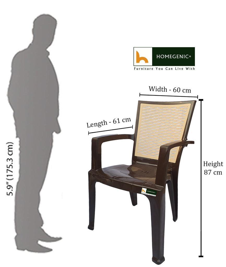 Homegenic River Plastic High Back Chair (Super Glossy Finish) | HOMEGENIC.