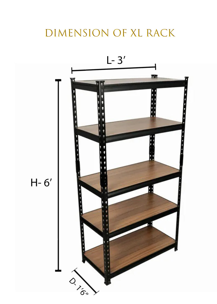 Homegenic Boltless Multi Purpose Adjustable Rack with Laminated Engineered Wood Shelves | HOMEGENIC.