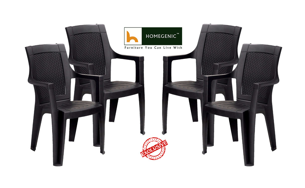 Nilkamal Mystique High Back Chair with Arm (Charcoal Grey) | HOMEGENIC.