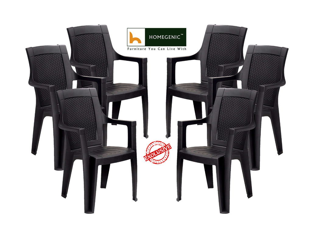 Nilkamal Mystique High Back Chair with Arm (Charcoal Grey) | HOMEGENIC.
