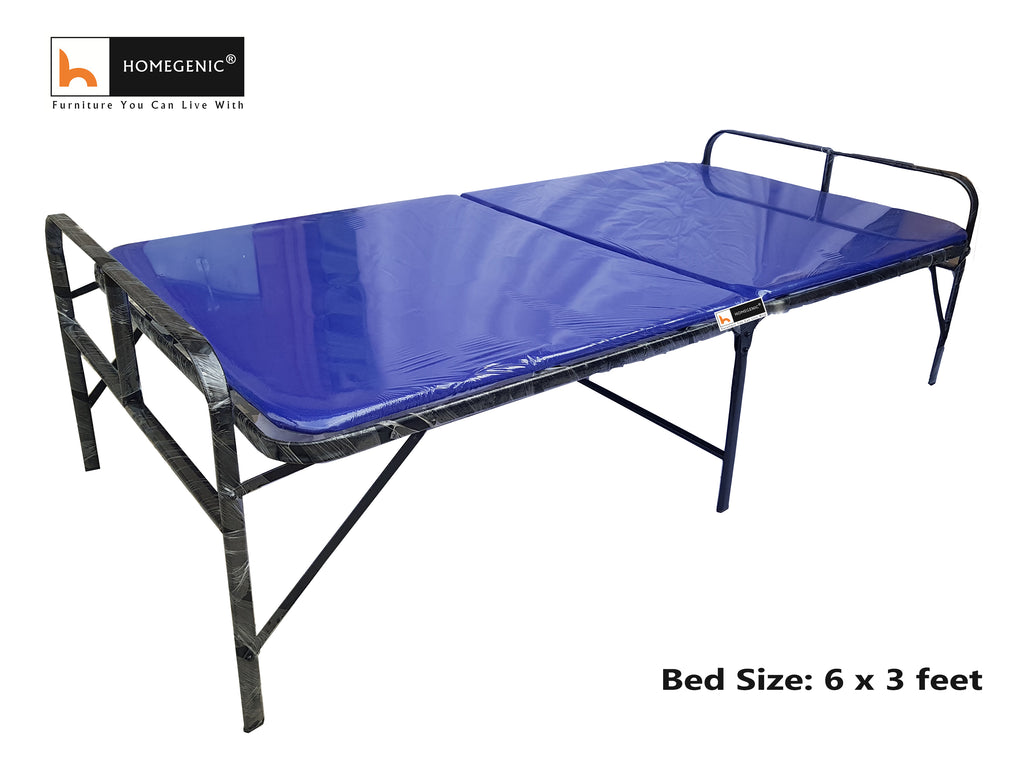 Smart Single Folding Cushioned Bed Multi color Fabric (6x3 feet) | HOMEGENIC.